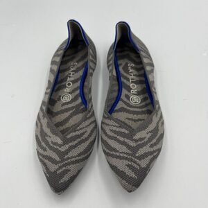 ROTHY’S The Point Grey Zebra Print Washable Flats Women’s Size 8.5